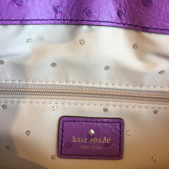 ⛔️SOLD⛔️Kate Spade Purple Ostrich shoulder bag bow - Picture 2 of 8